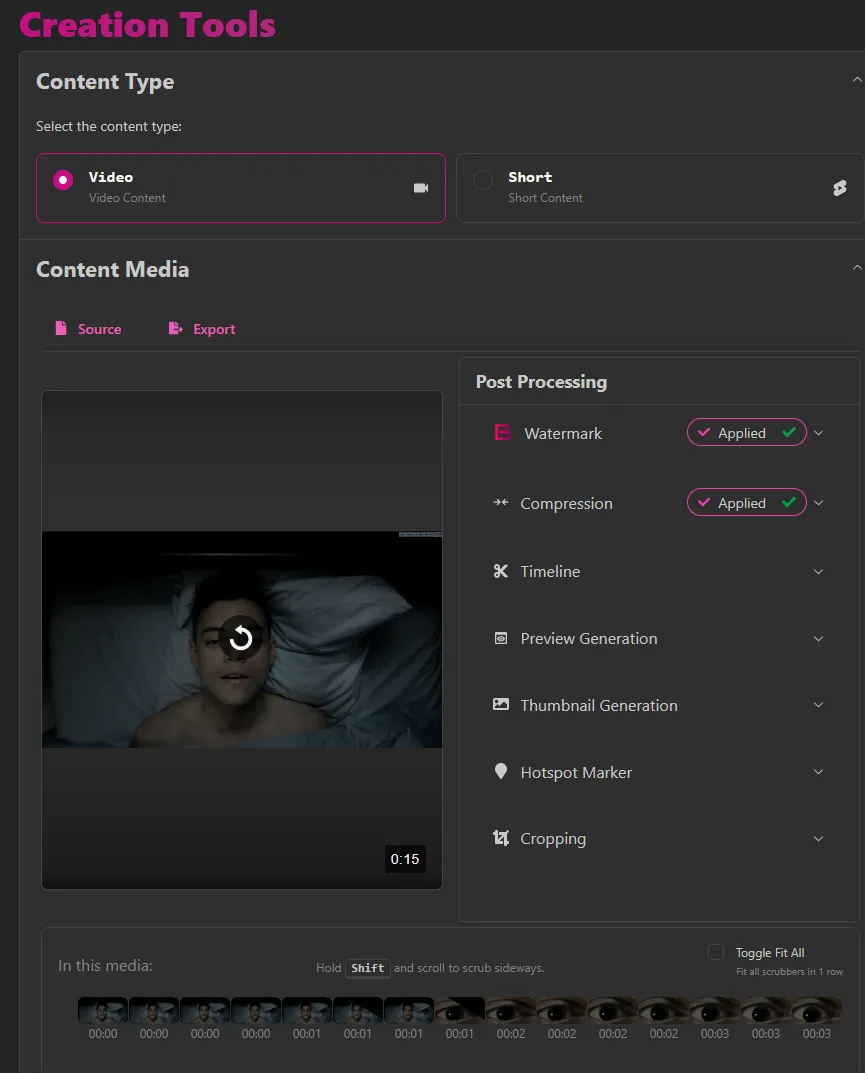 Complete will all pre-processing options.